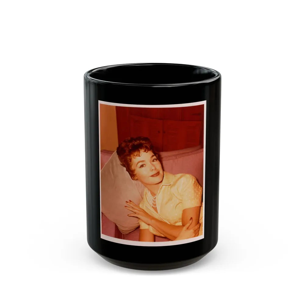 Barbara Rush #201 (Vintage Female Icon) Black Coffee Mug-15oz-Go Mug Yourself