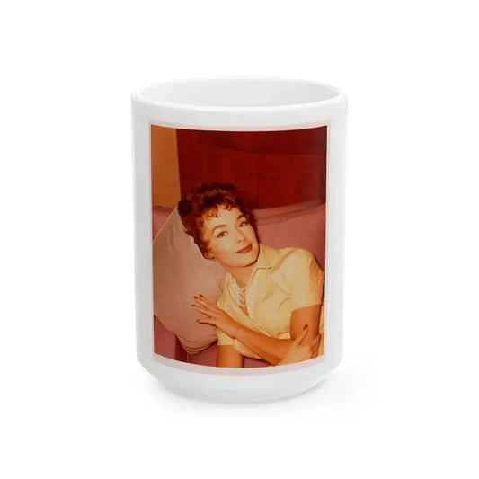 Barbara Rush #201 (Vintage Female Icon) White Coffee Mug 15oz - Go Mug Yourself