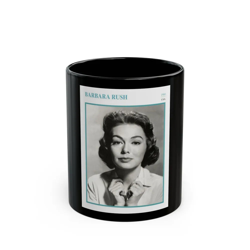 Barbara Rush #202 (Vintage Female Icon) Black Coffee Mug-11oz-Go Mug Yourself