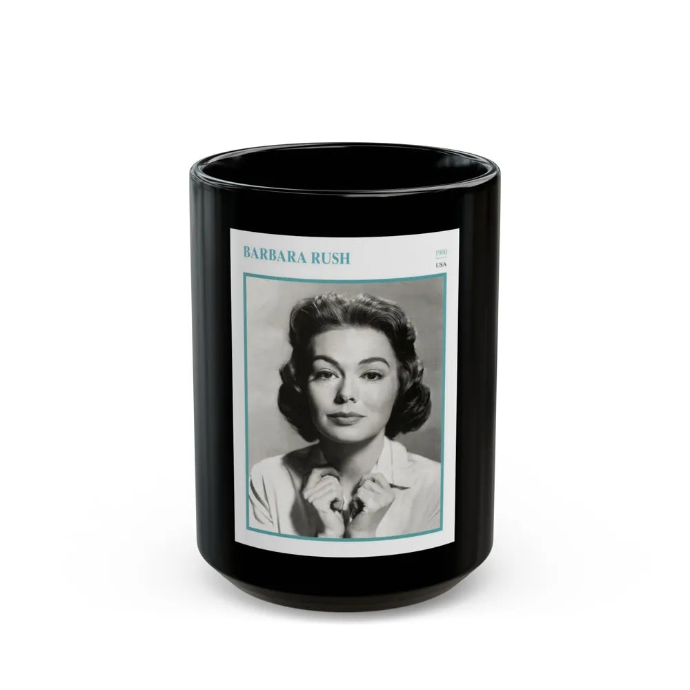 Barbara Rush #202 (Vintage Female Icon) Black Coffee Mug-15oz-Go Mug Yourself