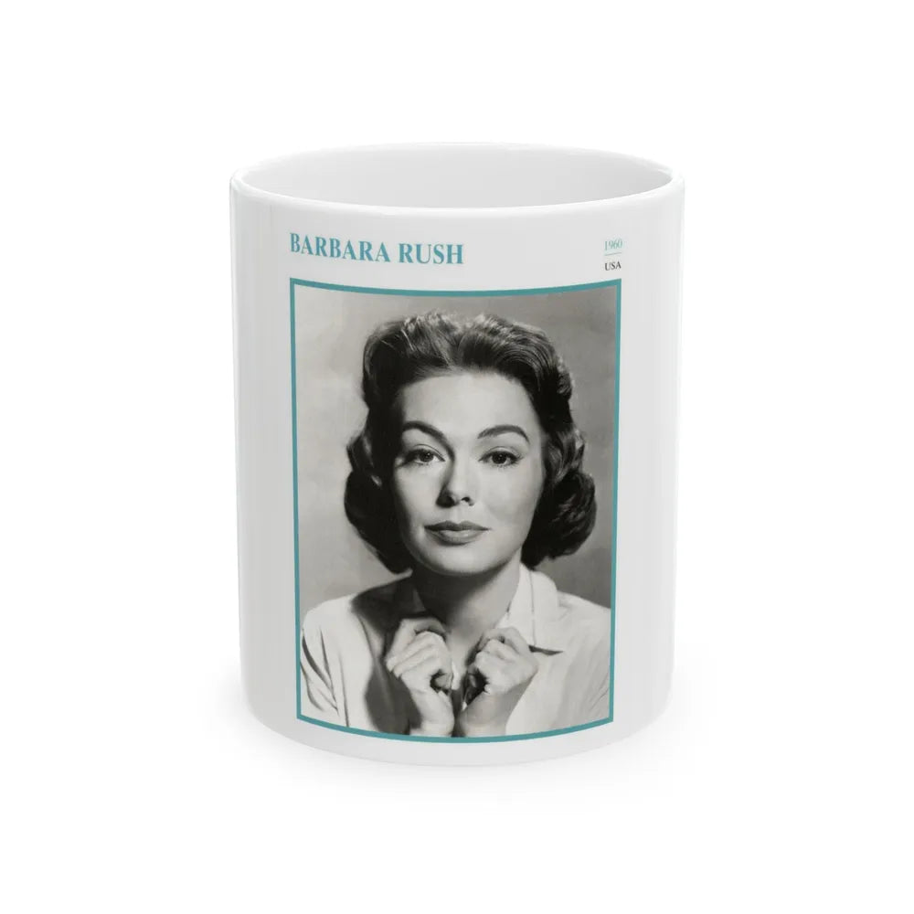 Barbara Rush #202 (Vintage Female Icon) White Coffee Mug-11oz-Go Mug Yourself