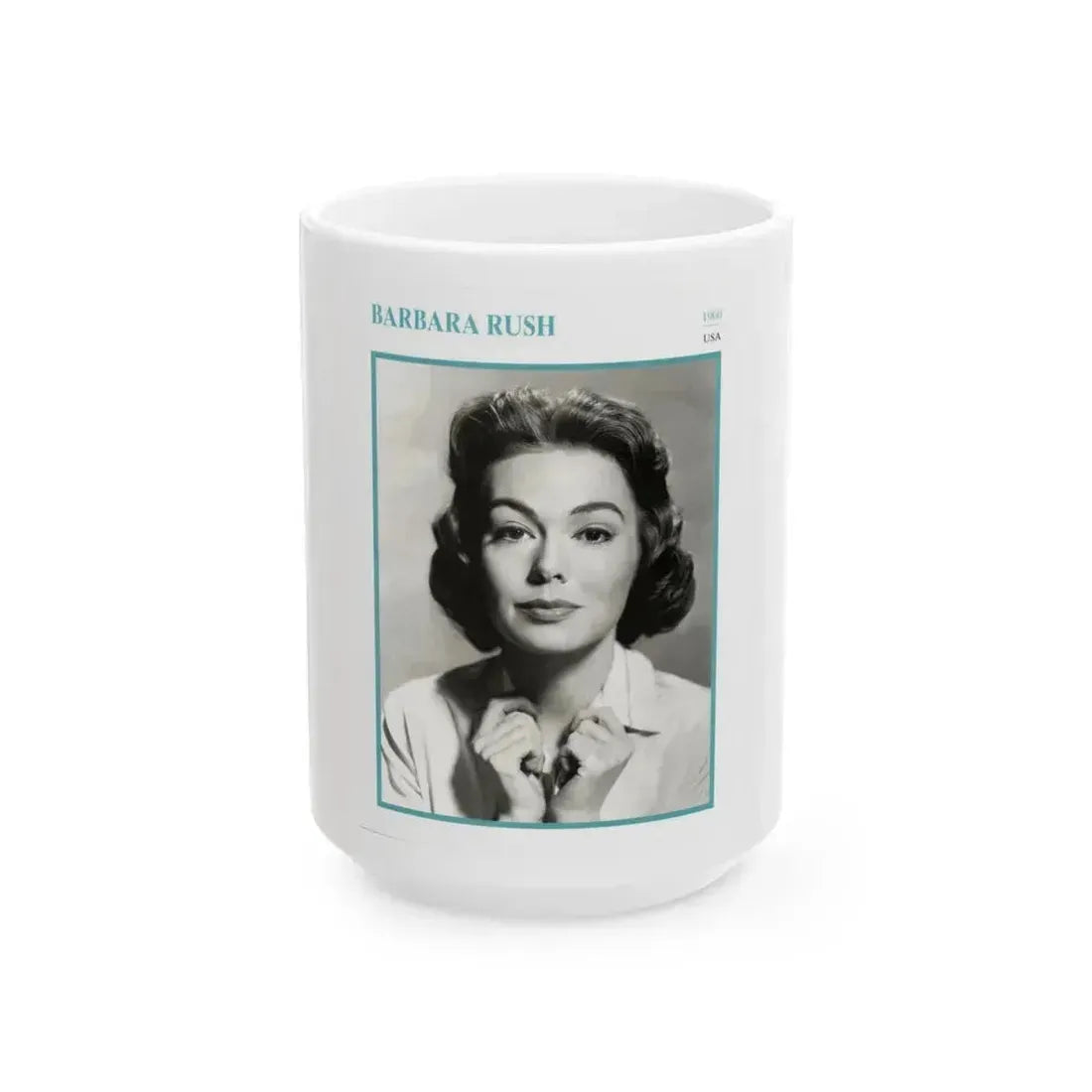 Barbara Rush #202 (Vintage Female Icon) White Coffee Mug 15oz - Go Mug Yourself