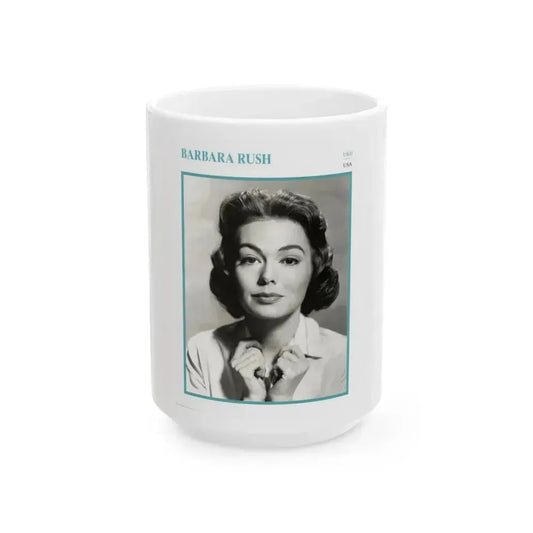 Barbara Rush #202 (Vintage Female Icon) White Coffee Mug 15oz - Go Mug Yourself