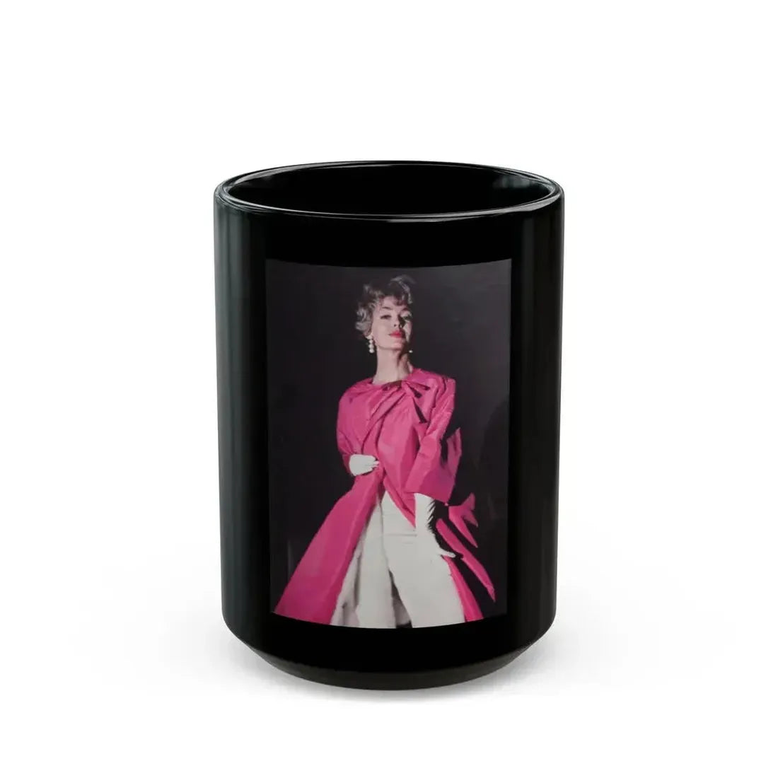 Barbara Rush #221 (Vintage Female Icon) Black Coffee Mug 15oz - Go Mug Yourself