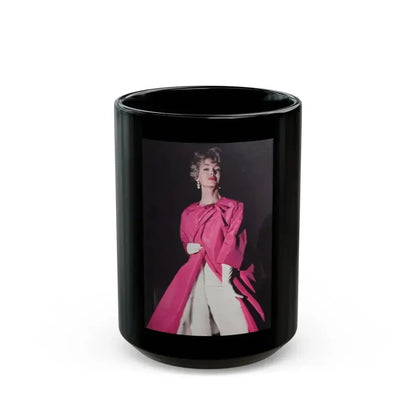 Barbara Rush #221 (Vintage Female Icon) Black Coffee Mug 15oz - Go Mug Yourself