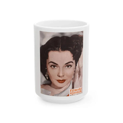 Barbara Rush #225 - Mag. Cover (Vintage Female Icon) White Coffee Mug 15oz - Go Mug Yourself