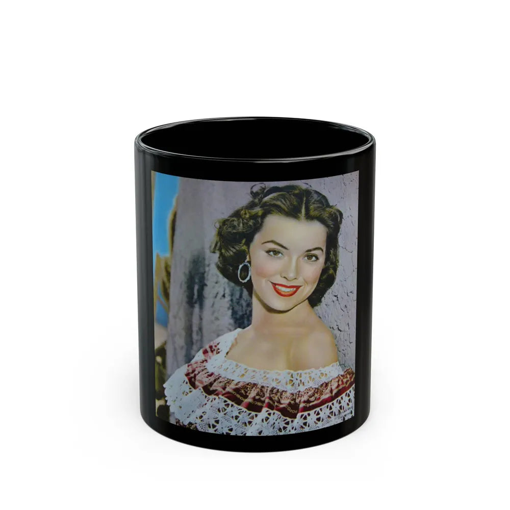 Barbara Rush #226 (Vintage Female Icon) Black Coffee Mug-11oz-Go Mug Yourself