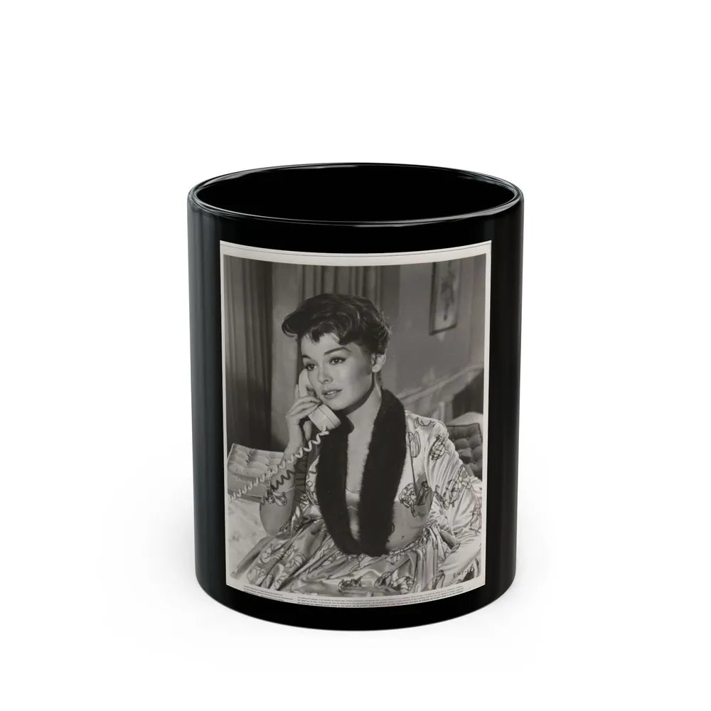 Barbara Rush #228 (Vintage Female Icon) Black Coffee Mug-11oz-Go Mug Yourself