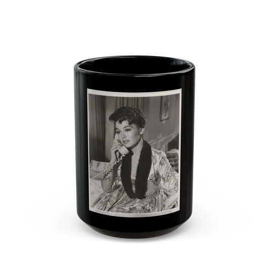 Barbara Rush #228 (Vintage Female Icon) Black Coffee Mug-15oz-Go Mug Yourself