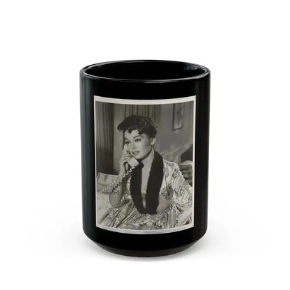 Barbara Rush #228 (Vintage Female Icon) Black Coffee Mug 15oz - Go Mug Yourself