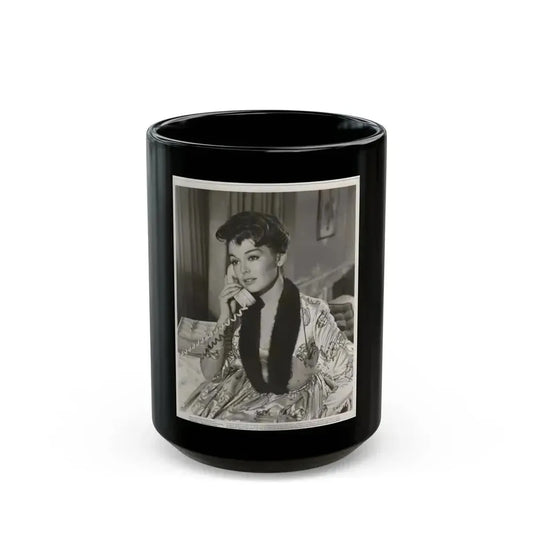 Barbara Rush #228 (Vintage Female Icon) Black Coffee Mug 15oz - Go Mug Yourself