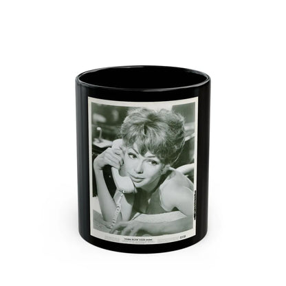 Barbara Rush #229 (Vintage Female Icon) Black Coffee Mug-11oz-Go Mug Yourself