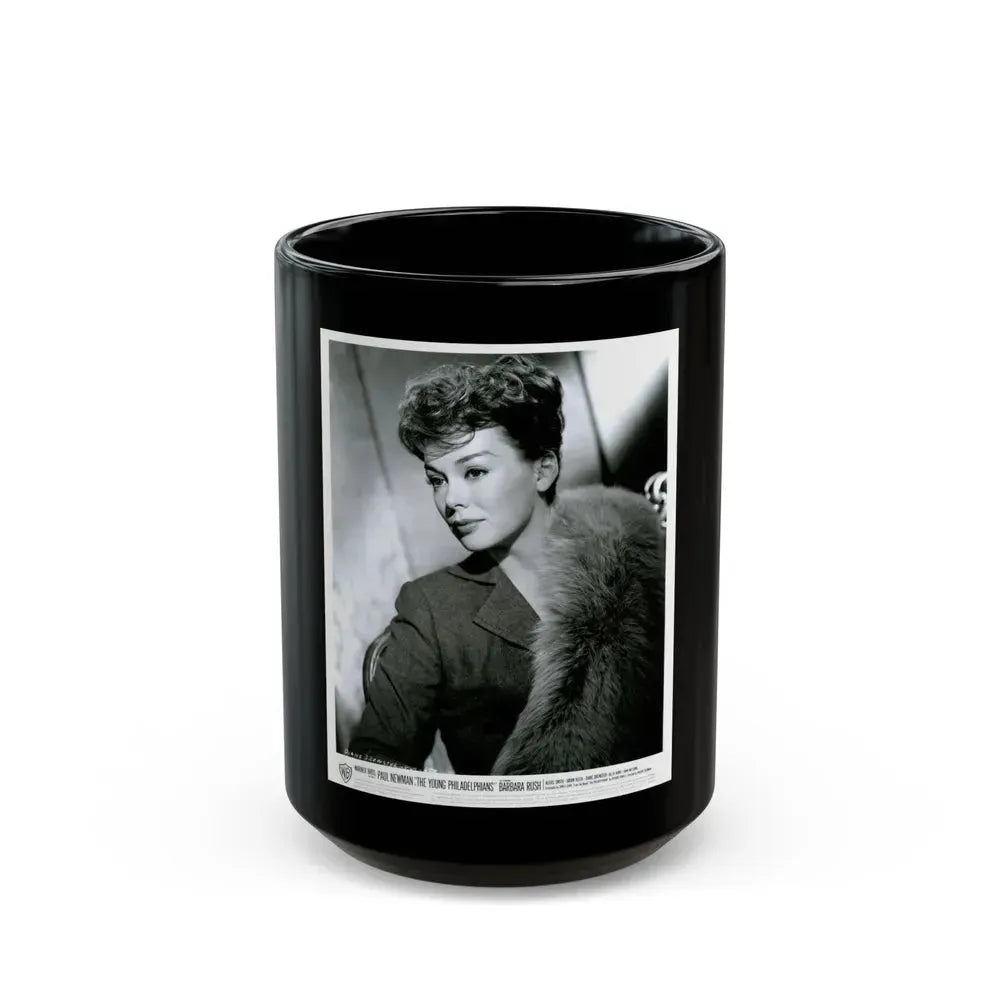 Barbara Rush #230 (Vintage Female Icon) Black Coffee Mug 15oz - Go Mug Yourself