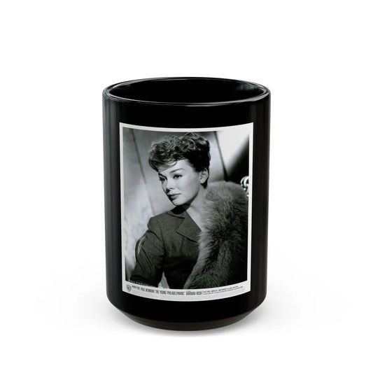 Barbara Rush #230 (Vintage Female Icon) Black Coffee Mug-15oz-Go Mug Yourself