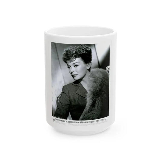 Barbara Rush #230 (Vintage Female Icon) White Coffee Mug 15oz - Go Mug Yourself