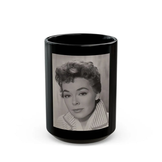 Barbara Rush #234 (Vintage Female Icon) Black Coffee Mug-15oz-Go Mug Yourself