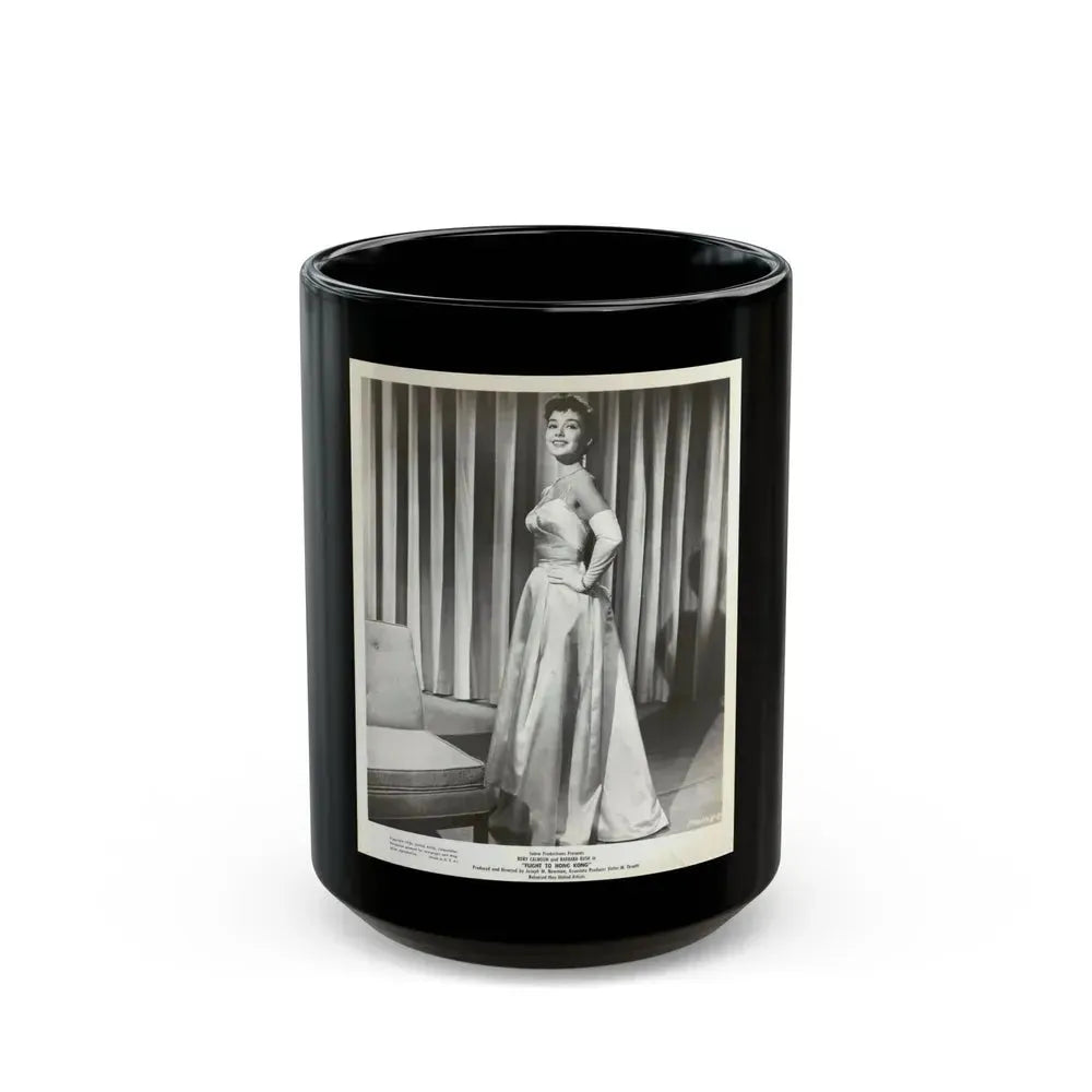 Barbara Rush #235 (Vintage Female Icon) Black Coffee Mug 15oz - Go Mug Yourself
