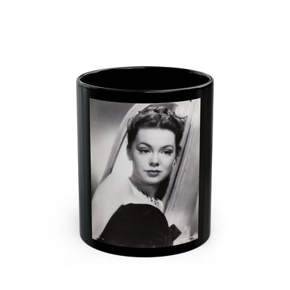 Barbara Rush #24 - Vintage 7x9 B&W Head & Shoulder Upper Body Glamour Photo from 2-19-59 (Vintage Female Icon) Black Coffee Mug-11oz-Go Mug Yourself