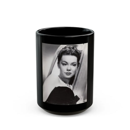 Barbara Rush #24 - Vintage 7x9 B&W Head & Shoulder Upper Body Glamour Photo from 2-19-59 (Vintage Female Icon) Black Coffee Mug-15oz-Go Mug Yourself