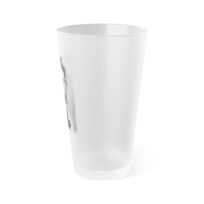 Barbara Rush #24 - Vintage 7x9 B&W Head & Shoulder Upper Body Glamour Photo from 2-19-59 (Vintage Female Icon) Frosted Pint Glass 16oz-Go Mug Yourself