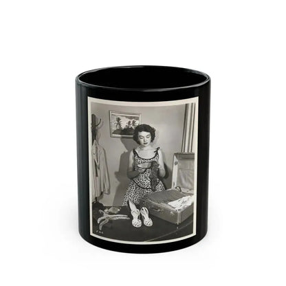 Barbara Rush #243 (Vintage Female Icon) Black Coffee Mug 11oz - Go Mug Yourself