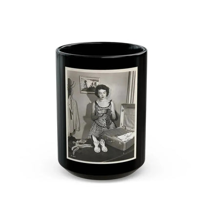 Barbara Rush #243 (Vintage Female Icon) Black Coffee Mug 15oz - Go Mug Yourself