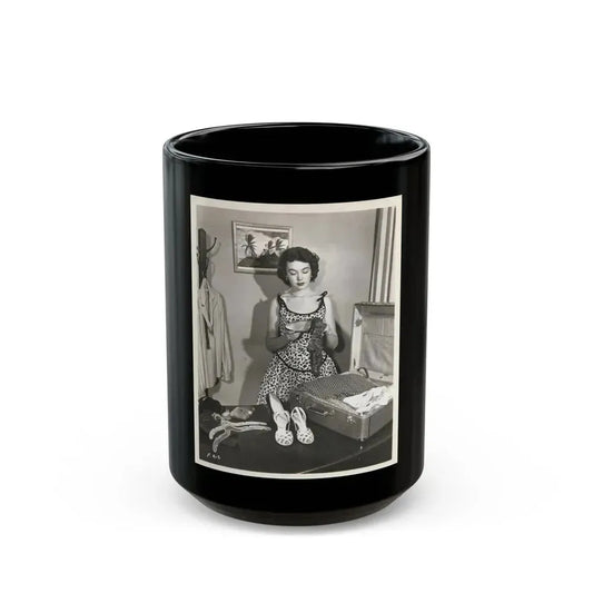 Barbara Rush #243 (Vintage Female Icon) Black Coffee Mug 15oz - Go Mug Yourself