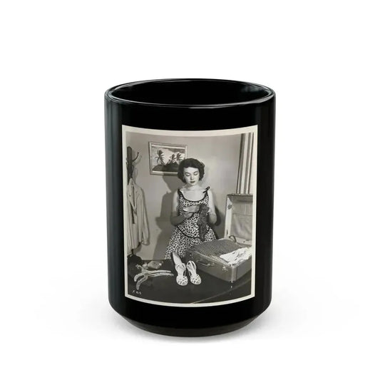 Barbara Rush #243 (Vintage Female Icon) Black Coffee Mug 15oz - Go Mug Yourself