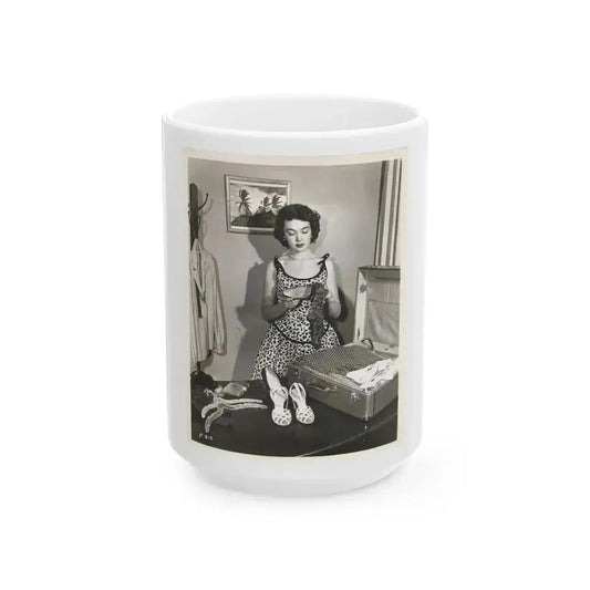 Barbara Rush #243 (Vintage Female Icon) White Coffee Mug 15oz - Go Mug Yourself