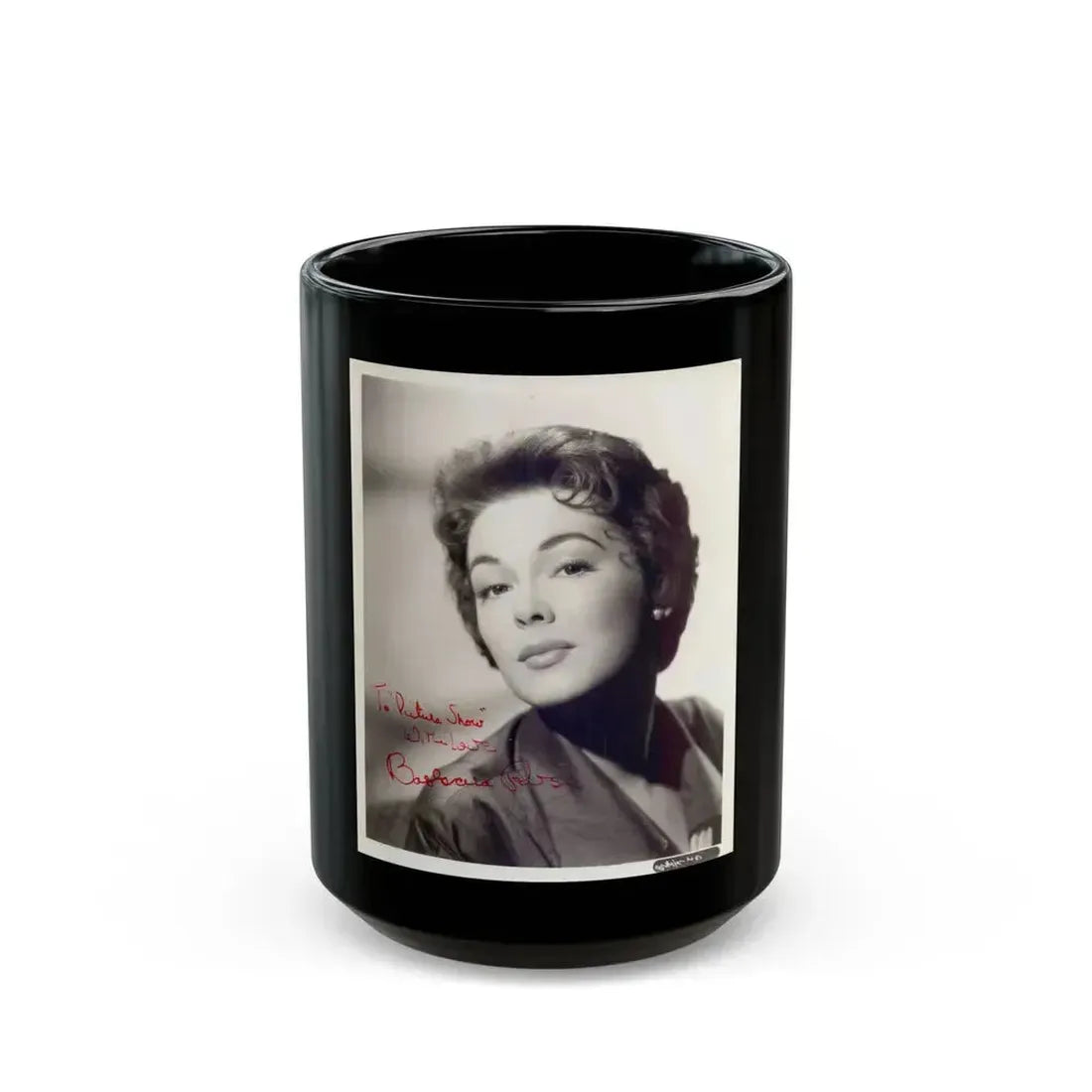 Barbara Rush #246 (Vintage Female Icon) Black Coffee Mug 15oz - Go Mug Yourself