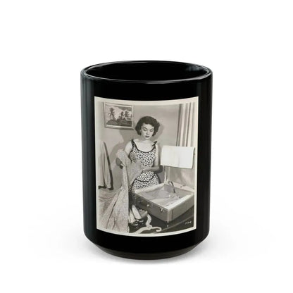 Barbara Rush #247 (Vintage Female Icon) Black Coffee Mug 15oz - Go Mug Yourself