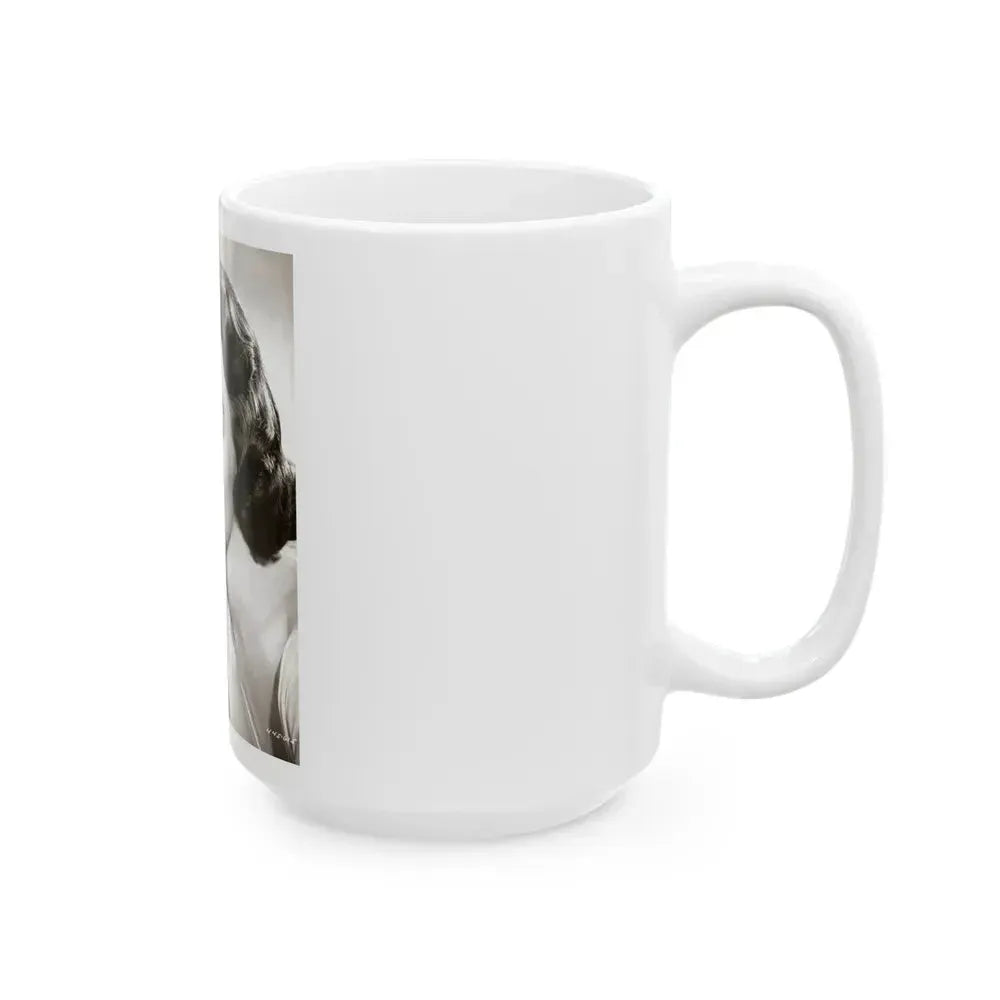 Barbara Rush #254 - Vintage B&W Glamour Portrait Photo from 1959 (Vintage Female Icon) White Coffee Mug - Go Mug Yourself