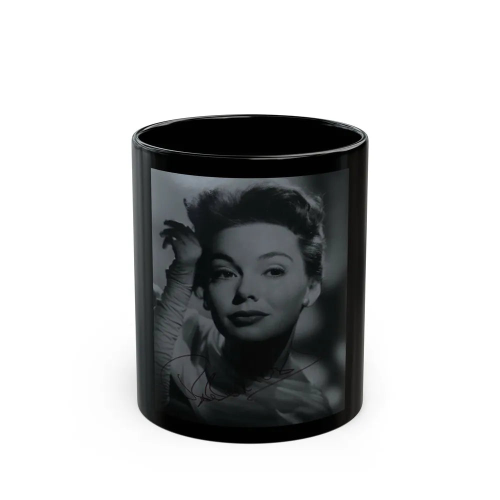 Barbara Rush #256 (Vintage Female Icon) Black Coffee Mug-11oz-Go Mug Yourself