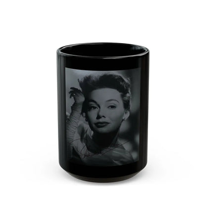 Barbara Rush #256 (Vintage Female Icon) Black Coffee Mug-15oz-Go Mug Yourself