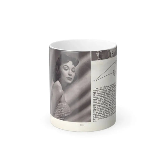 Barbara Rush #278 - 5.25x7.25 B&W Magazine Page Clipping Glamour Photo & Caption (Vintage Female Icon) Color Changing Coffee Mug 11oz - Go Mug Yourself