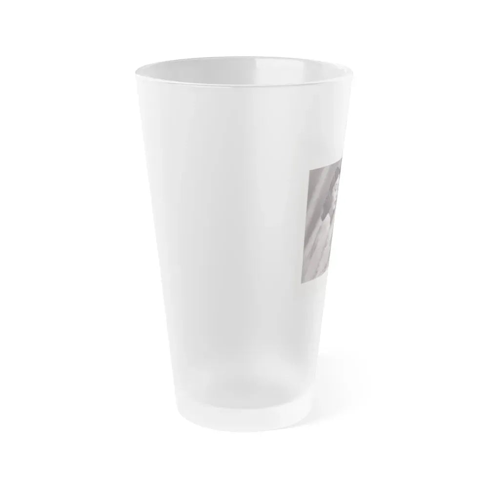 Barbara Rush #278 - 5.25x7.25 B&W Magazine Page Clipping Glamour Photo & Caption (Vintage Female Icon) Frosted Pint Glass 16oz - Go Mug Yourself