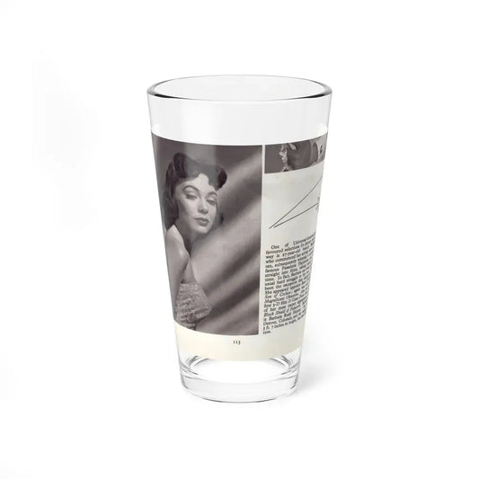 Barbara Rush #278 - 5.25x7.25 B&W Magazine Page Clipping Glamour Photo & Caption (Vintage Female Icon) Pint Glass 16oz 16oz - Go Mug Yourself