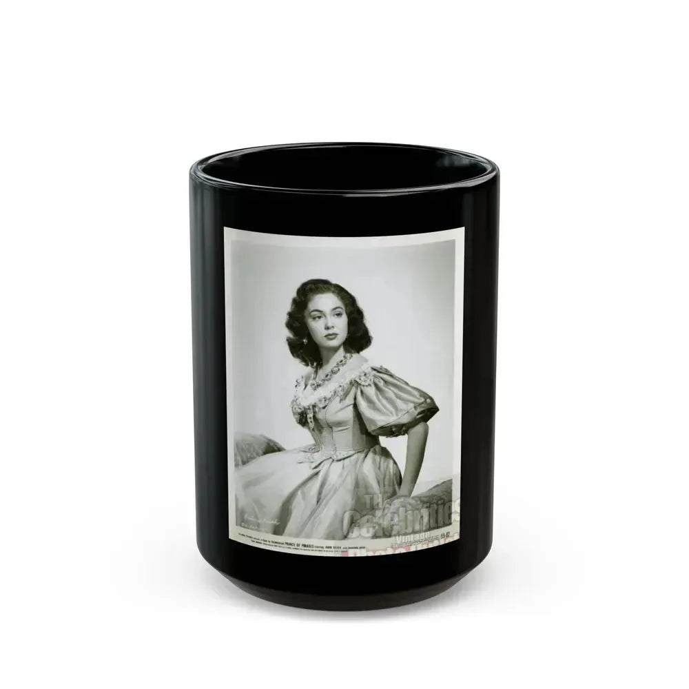 Barbara Rush #34 (Vintage Female Icon) Black Coffee Mug 15oz - Go Mug Yourself