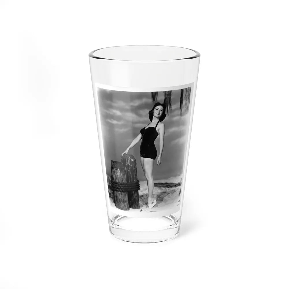 Barbara Rush #37 - 8x10 B&W Full Body 1-Piece Swimsuit Cheesecake Photo (Vintage Female Icon) Pint Glass 16oz-16oz-Go Mug Yourself