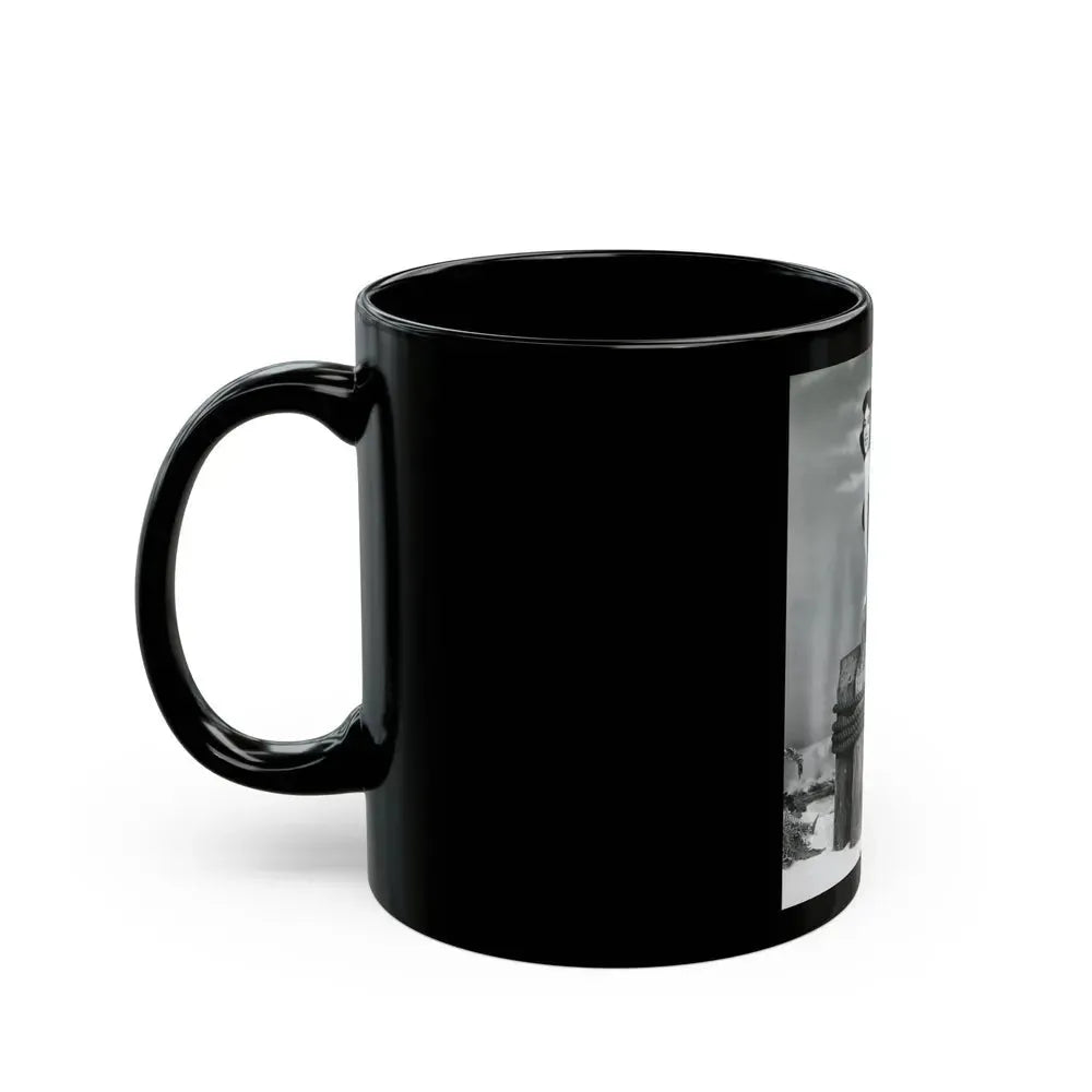 Barbara Rush #38 - 8x10 B&W Full Body 1-Piece Swimsuit Cheesecake Photo (Vintage Female Icon) Black Coffee Mug - Go Mug Yourself