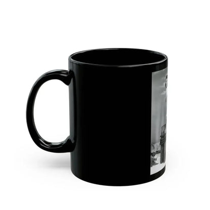 Barbara Rush #38 - 8x10 B&W Full Body 1-Piece Swimsuit Cheesecake Photo (Vintage Female Icon) Black Coffee Mug - Go Mug Yourself