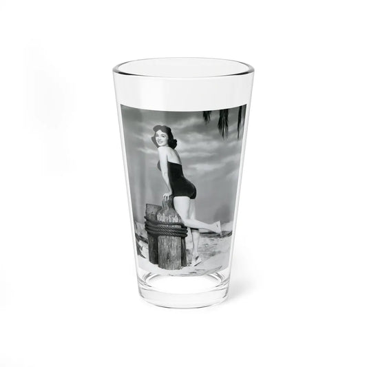 Barbara Rush #38 - 8x10 B&W Full Body 1-Piece Swimsuit Cheesecake Photo (Vintage Female Icon) Pint Glass 16oz-16oz-Go Mug Yourself