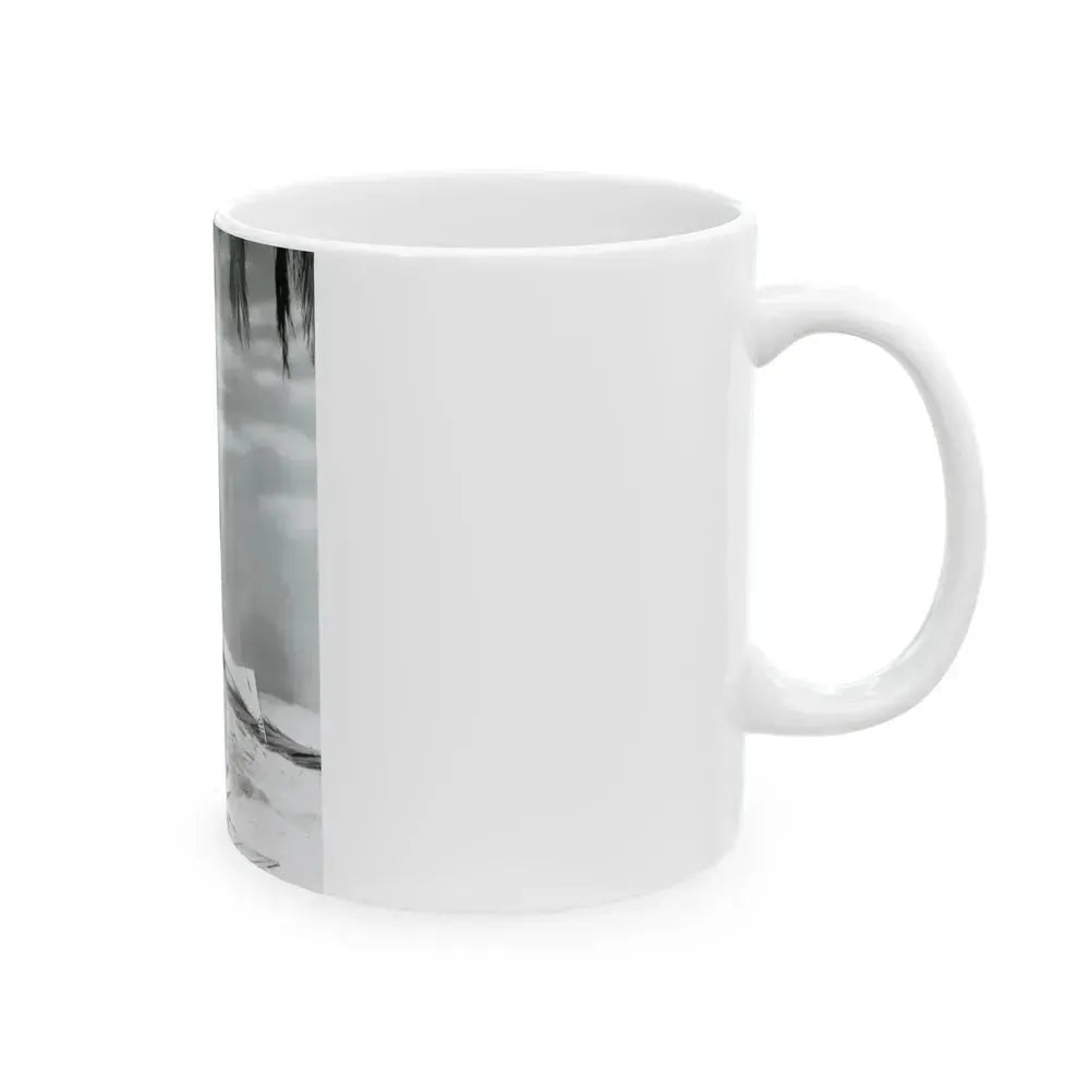 Barbara Rush #38 - 8x10 B&W Full Body 1-Piece Swimsuit Cheesecake Photo (Vintage Female Icon) White Coffee Mug - Go Mug Yourself