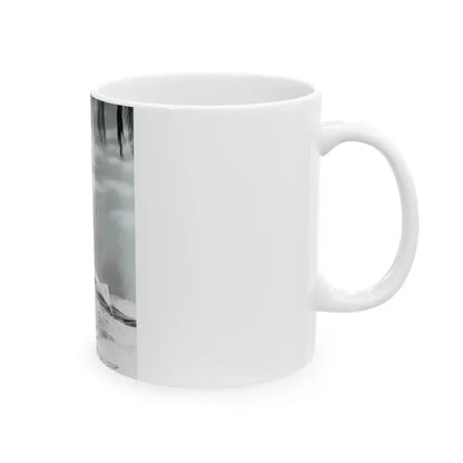 Barbara Rush #38 - 8x10 B&W Full Body 1-Piece Swimsuit Cheesecake Photo (Vintage Female Icon) White Coffee Mug - Go Mug Yourself