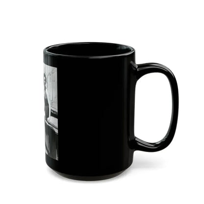 Barbara Rush #39 - 8x10 Vintage Full Body B&W Pin-Up Photo in Shorts from 1955 (Vintage Female Icon) Black Coffee Mug - Go Mug Yourself