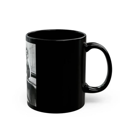 Barbara Rush #39 - 8x10 Vintage Full Body B&W Pin-Up Photo in Shorts from 1955 (Vintage Female Icon) Black Coffee Mug - Go Mug Yourself