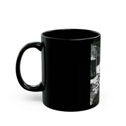Barbara Rush #39 - 8x10 Vintage Full Body B&W Pin-Up Photo in Shorts from 1955 (Vintage Female Icon) Black Coffee Mug - Go Mug Yourself