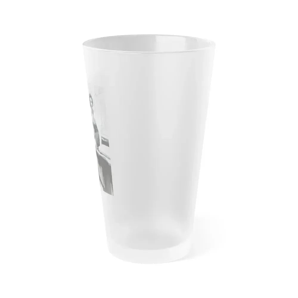 Barbara Rush #39 - 8x10 Vintage Full Body B&W Pin-Up Photo in Shorts from 1955 (Vintage Female Icon) Frosted Pint Glass 16oz - Go Mug Yourself