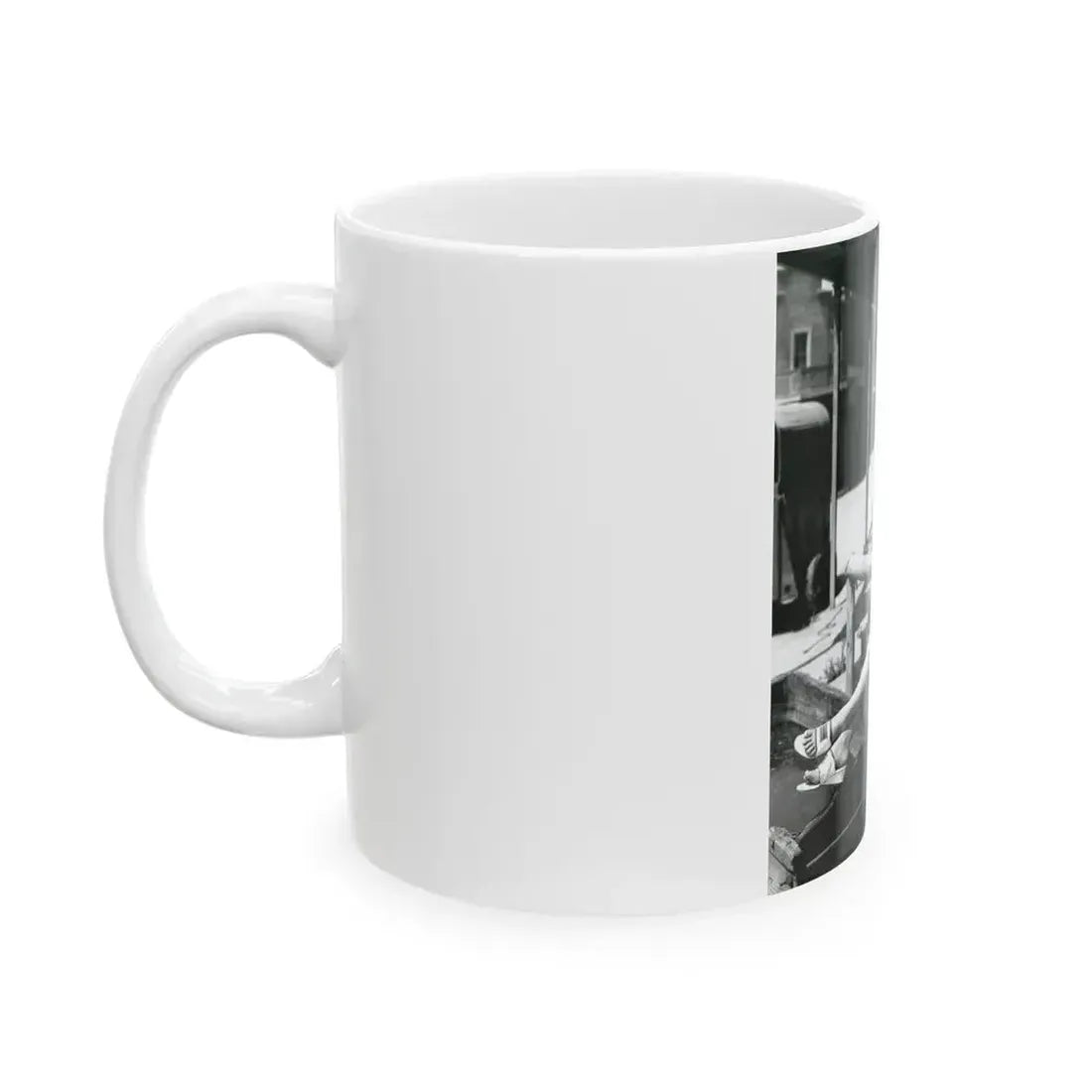 Barbara Rush #39 - 8x10 Vintage Full Body B&W Pin-Up Photo in Shorts from 1955 (Vintage Female Icon) White Coffee Mug - Go Mug Yourself