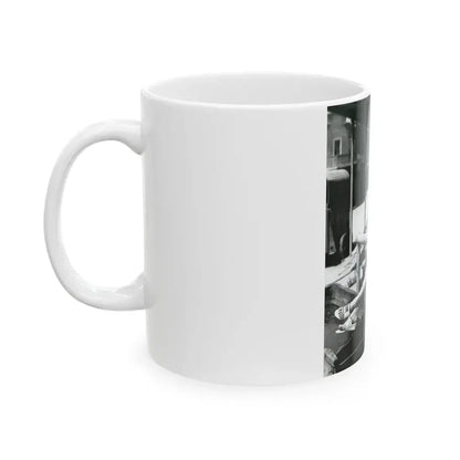 Barbara Rush #39 - 8x10 Vintage Full Body B&W Pin-Up Photo in Shorts from 1955 (Vintage Female Icon) White Coffee Mug - Go Mug Yourself